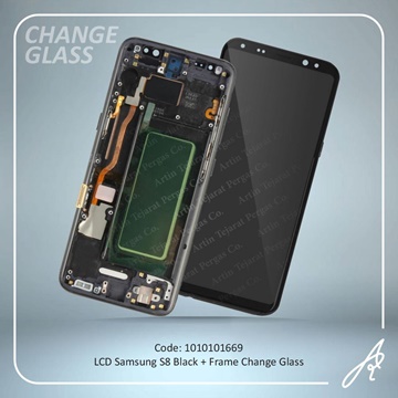 تصویر LCD S8+FRAME BLACK CHANGE GLASS SAM
