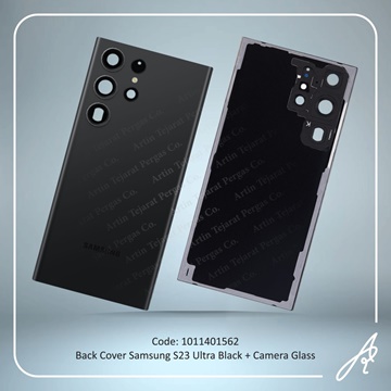 تصویر BACK COVER S23 ULTRA BLACK WITH CAMERA GLASS SAM