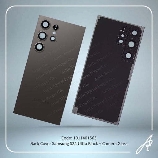 تصویر  BACK COVER S24 ULTRA BLACK WITH CAMERA GLASS SAM