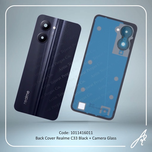 تصویر  BACK COVER C33 BLACK WITH CAMERA GLASS REALME
