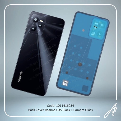 تصویر  BACK COVER C35 BLACK WITH CAMERA GLASS REALME